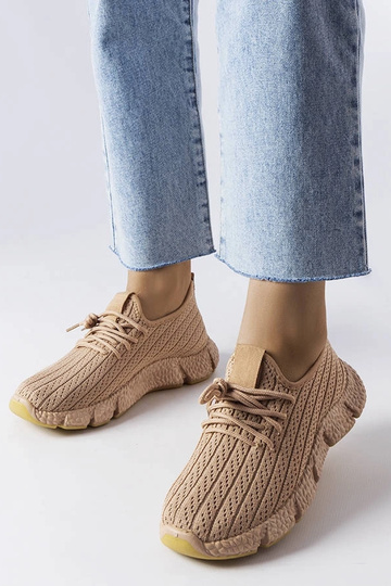 Baskets de sport beiges Élodie 2