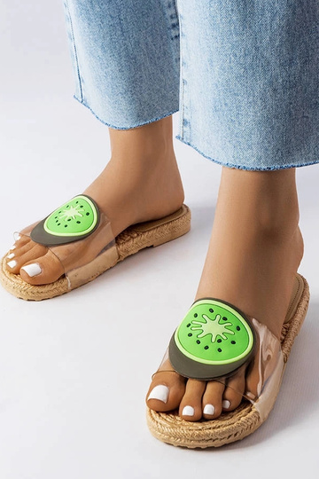 Tongs transparentes kiwi Foddie