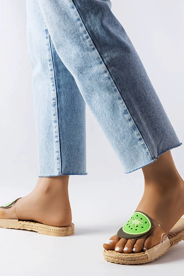 Tongs transparentes kiwi... 2