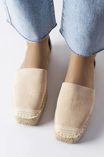 Espadrilles beiges avec empiècement pailleté Myasia 2