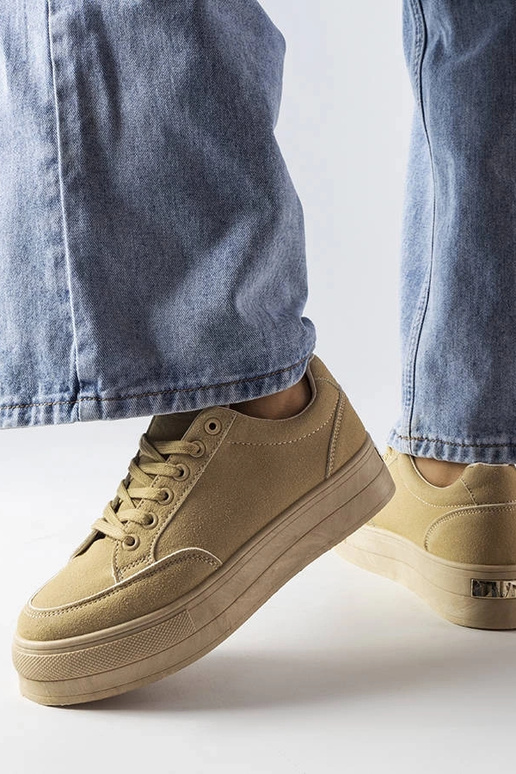 Baskets sportives couleur sable à...