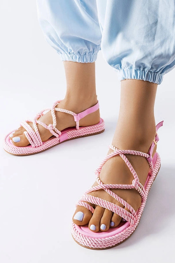 Sandales tissées roses Burwell 2