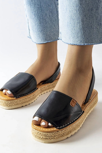 Espadrilles noires à plateforme, « Sadbera »