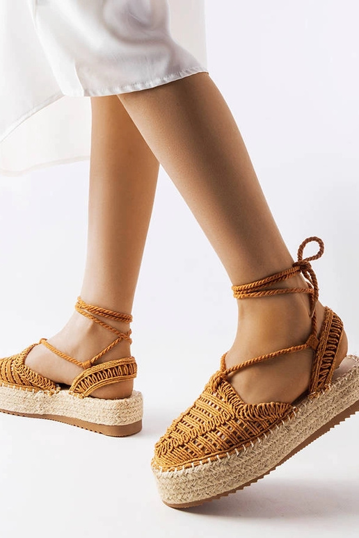 Espadrilles à lacets camel Partenia