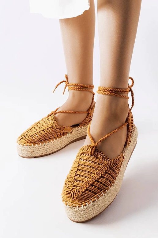Espadrilles à lacets camel Partenia