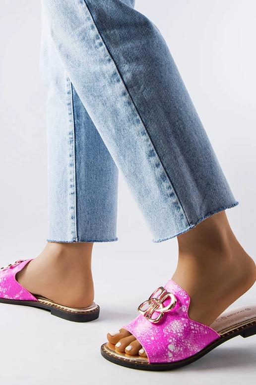 Tongs pour femmes Lea roses avec boucle