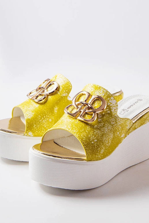 Sandales compensées Havanna jaunes