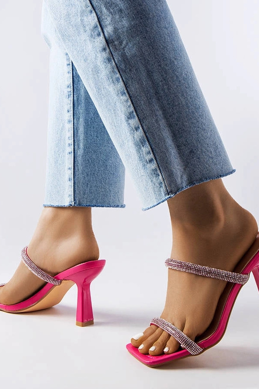 Mules à talons hauts roses Evelina