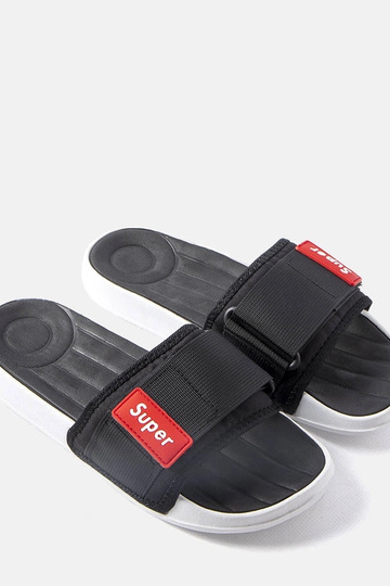 Tongs ajustables en velcro noires Alley pour hommes