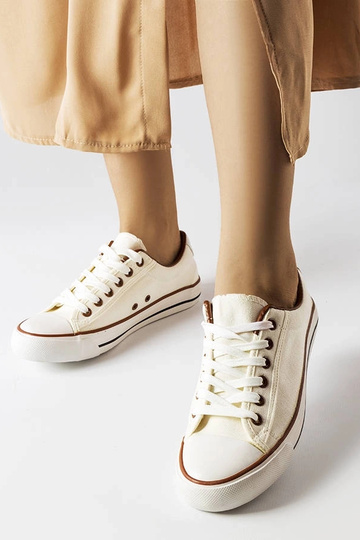 Baskets en tissu blanc de...