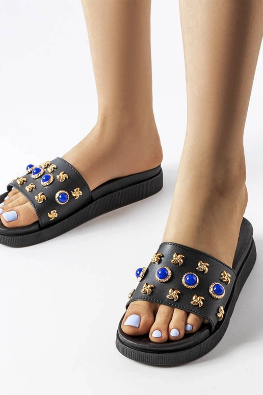 Tongs Montesarchio décorées en noir