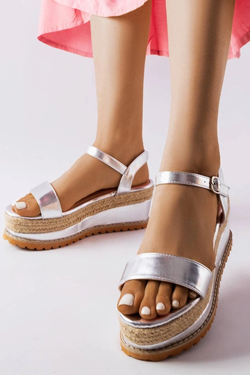 Sandales argentées à...