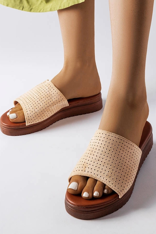 Chaussons sable avec tige ajourée, «...