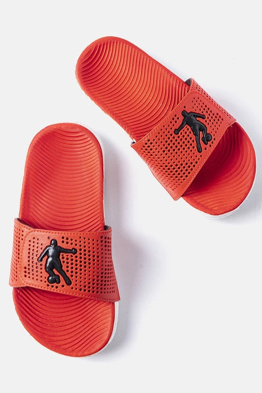 Chaussons en caoutchouc blanc-rouge,...