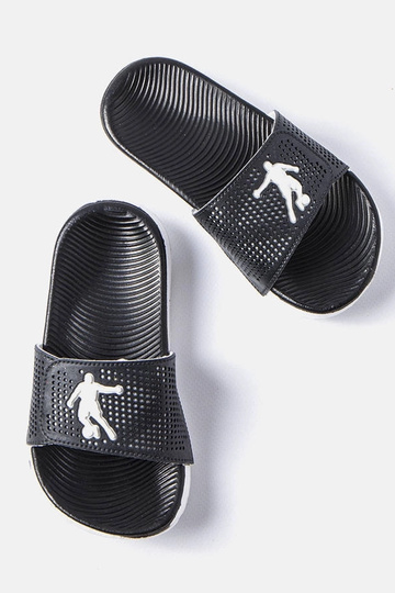 Tongs en caoutchouc noir et... 2