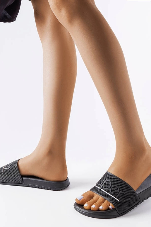 Tongs Azelio en caoutchouc noir Tongs Azelio en caoutchouc noir