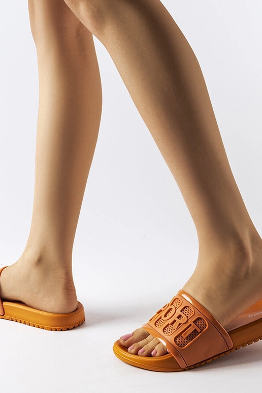 Tongs en caoutchouc orange Moiariello