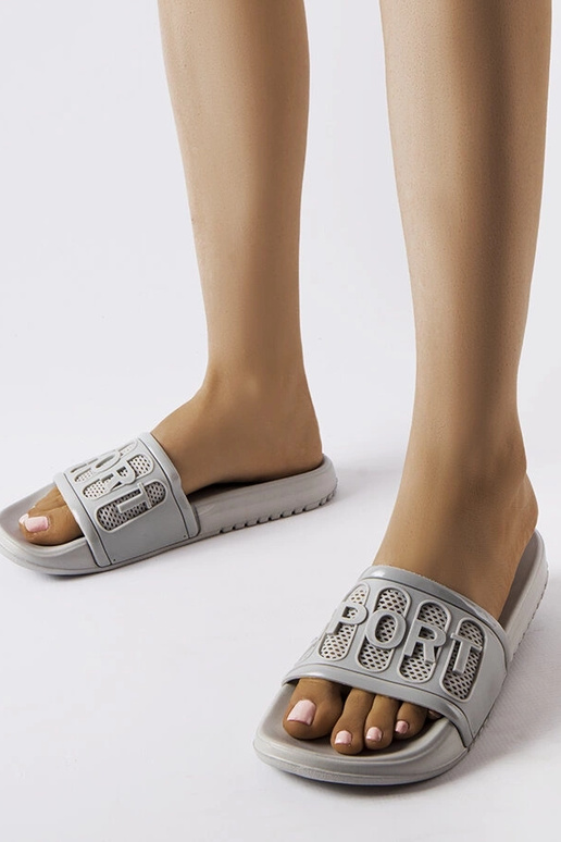 Tongs en caoutchouc gris Moiariello