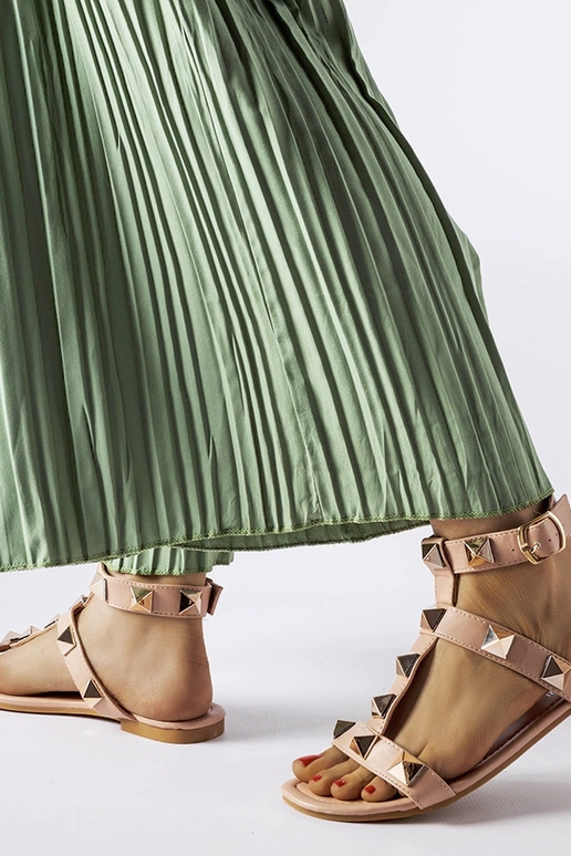 Sandales cloutées roses Ignazio