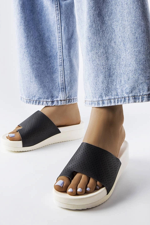 Sandales compensées noires Monferrato