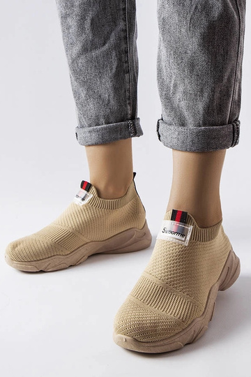 Chaussures de sport à enfiler pour femmes Greco beige foncé