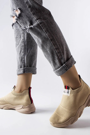 Chaussures de sport à enfiler pour femmes Greco beige foncé 2