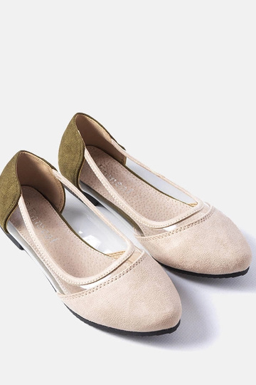 Ballerines en daim rose et... 2