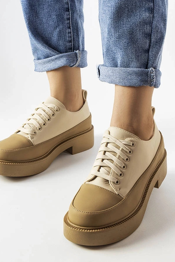 Chaussures plates beige foncé Merico 2