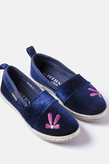Ballerines en velours bleu marine de Patria
