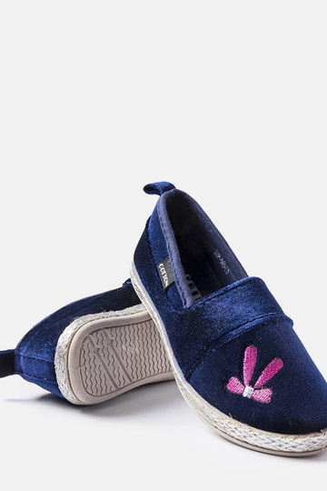 Ballerines en velours bleu marine de Patria 2