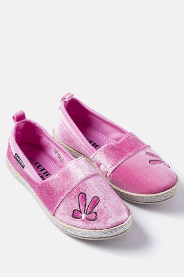 Ballerines en velours rose foncé Patria