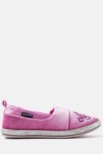 Ballerines en velours rose foncé Patria 2