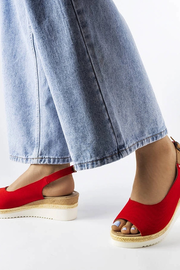 Sandales rouges sur plateforme, « Big Star JJ276048 »