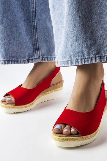 Sandales rouges sur plateforme, « Big Star JJ276048 » 2