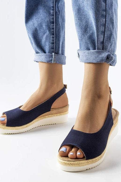 Sandales bleu marine sur plateforme,... Sandales bleu marine sur plateforme,...