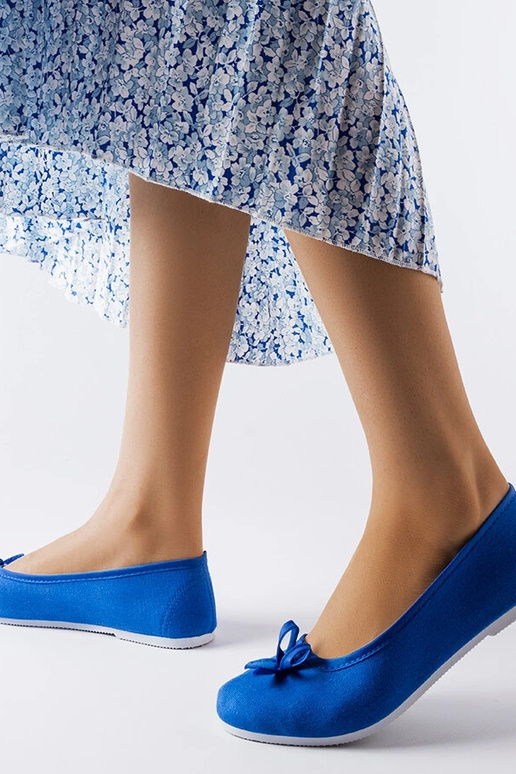 Ballerines en tissu bleu Gendron