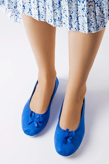 Ballerines en tissu bleu Gendron 2