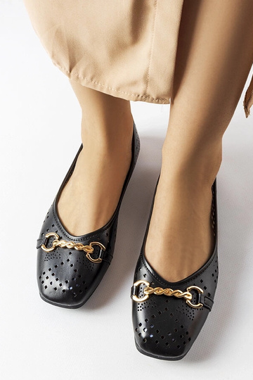 Ballerines Schiavone noires ajourées