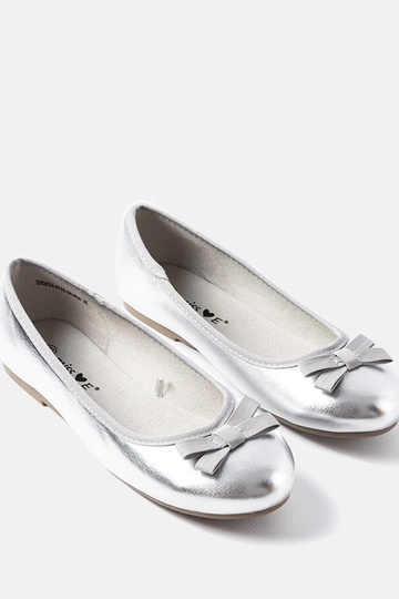 Ballerines Fedro en cuir verni argenté 2