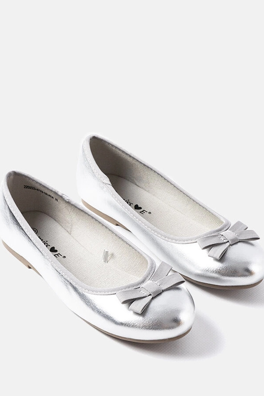 Ballerines Fedro en cuir verni argenté Ballerines Fedro en cuir verni argenté