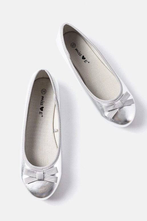 Ballerines Fedro en cuir verni argenté Ballerines Fedro en cuir verni argenté