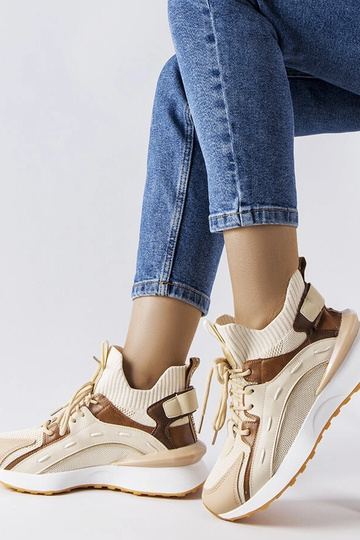 Baskets de sport beiges en... 2