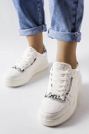 Baskets blanches en cuir...