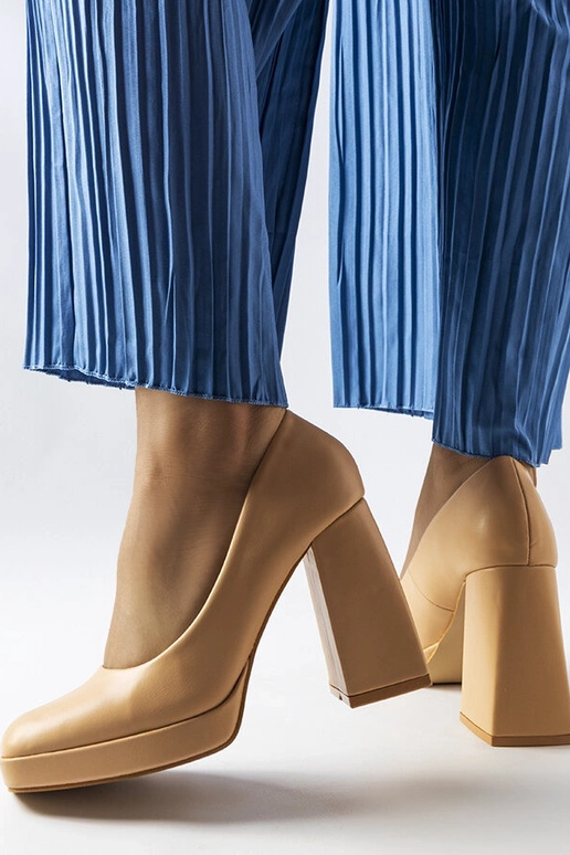 Escarpins beiges à talon haut Mailly Escarpins beiges à talon haut Mailly