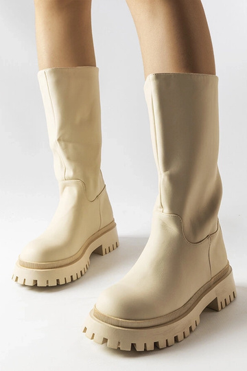 Bottes beiges mates Hollie