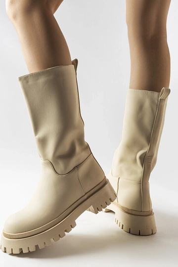 Bottes beiges mates Hollie 2