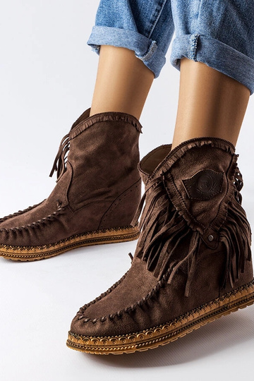 Bottines compensées marron Giudice