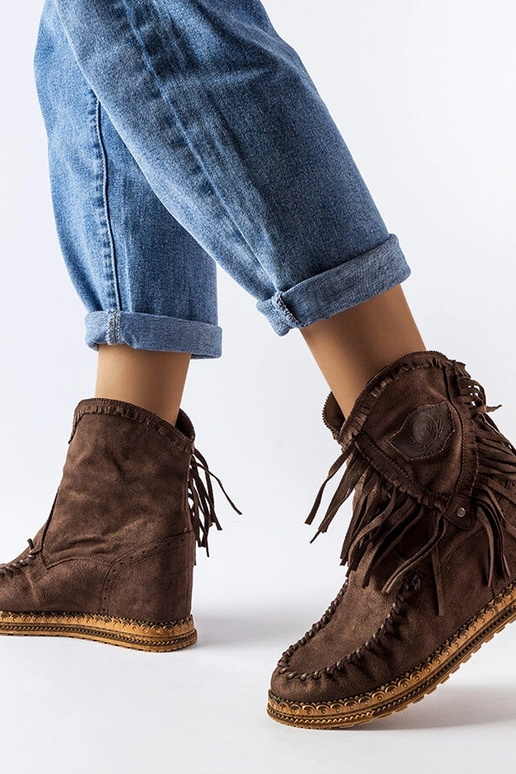 Bottines compensées marron Giudice