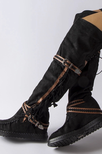 Bottines compensées noires Novella