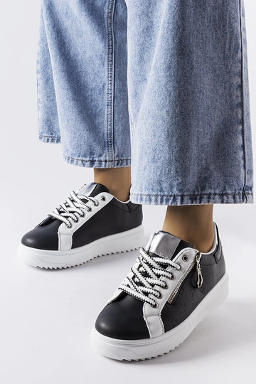 Baskets à lacets noires pour femmes Romola